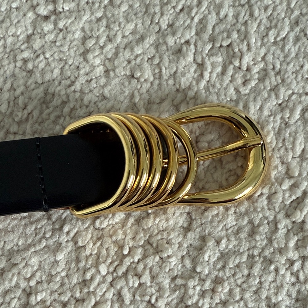 Dehanche Hollyhock Black and 24K Gold Women's Belt - Medium